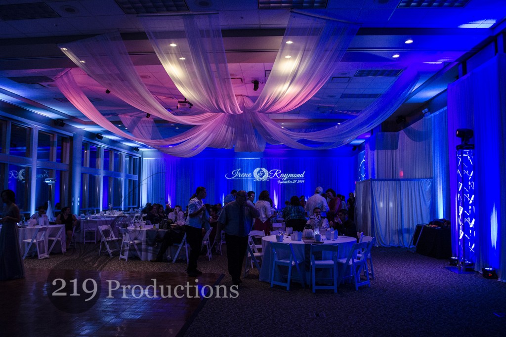 Naperville Wedding Blue and Purple Drapery