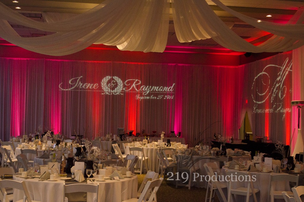 Naperville Wedding Drapery in Red Hues