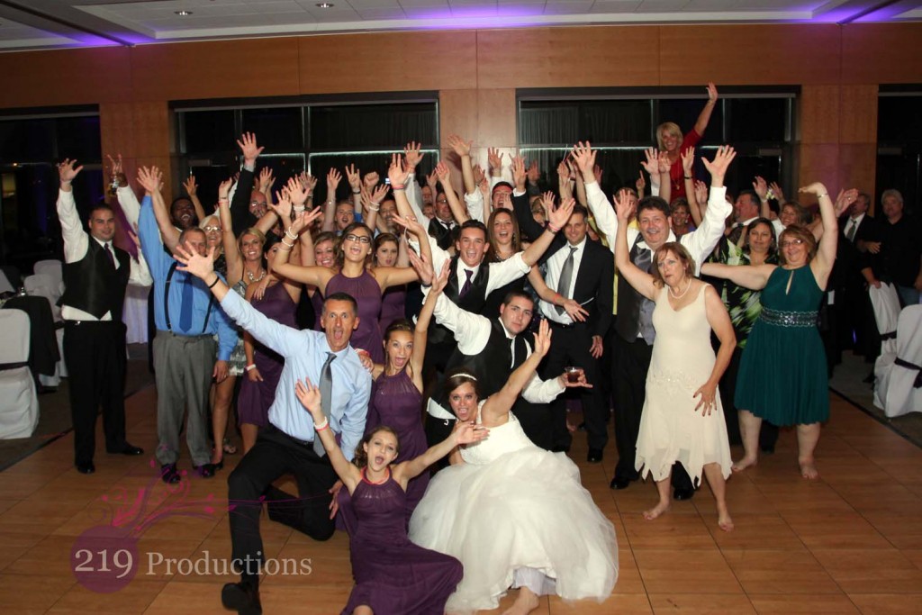 Munster Wedding Hands Up Group Photo