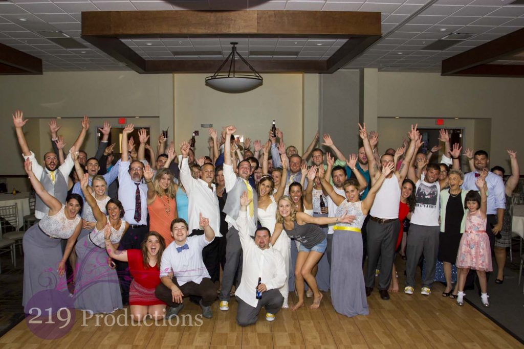 Signature Banquets Wedding DJ Group Photo Hands Up
